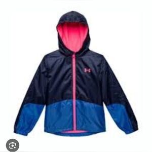 Size L (10- 12)  Under Armour Blue and Pink Hooded Jacket